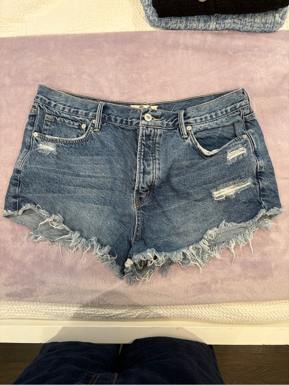 Women’s Distressed Blue Denim Shorts